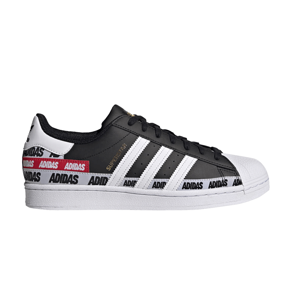 Кроссовки adidas Superstar 'Wordmark Heel Stripe - Core Black'