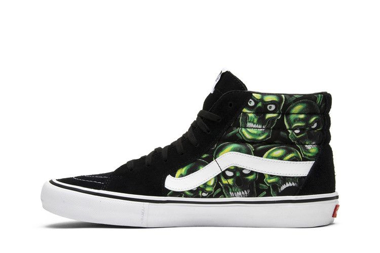 Кроссовки Vans Supreme x Sk8-Hi 'Glow-In-The-Dark Skull Pile'