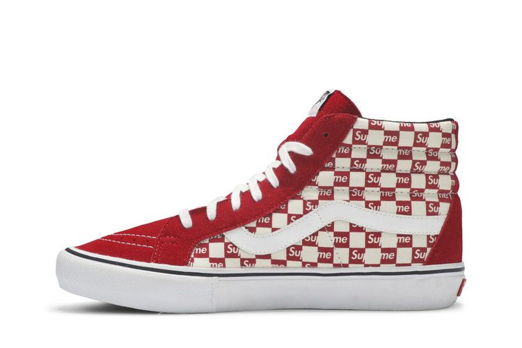 Кроссовки Vans Supreme x Sk8-Hi Pro 'Checkered Red'