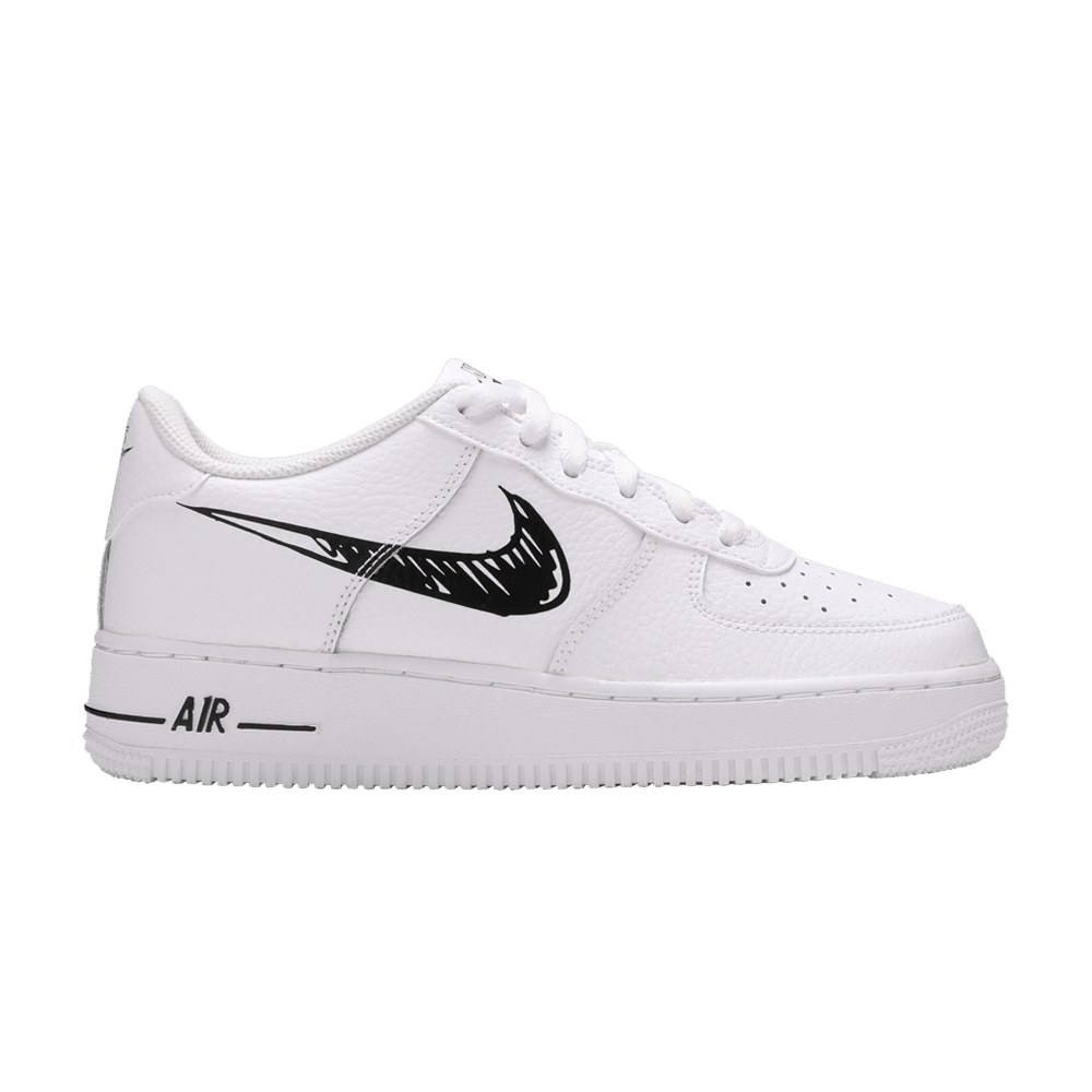Кроссовки Nike Air Force 1 Low GS 'Doodle Swoosh - White Black'