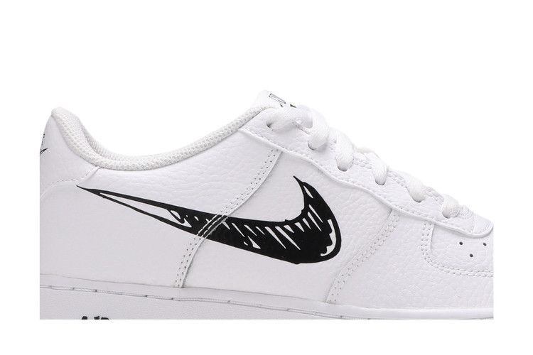 Кроссовки Nike Air Force 1 Low GS 'Doodle Swoosh - White Black'