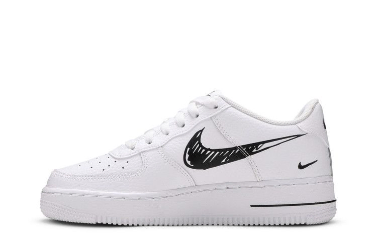 Кроссовки Nike Air Force 1 Low GS 'Doodle Swoosh - White Black'