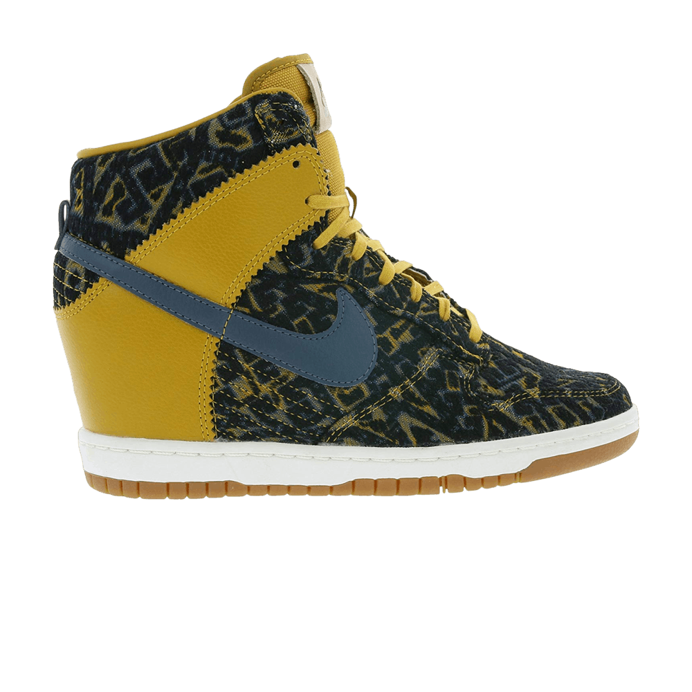 Кроссовки Nike Wmns Dunk Sky Hi Premium 'Gold Suede Blue'