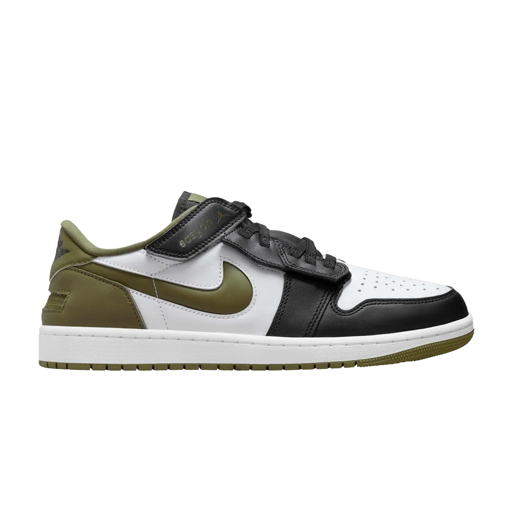 Кроссовки Air Jordan 1 Low FlyEase 'Black Toe Medium Olive'