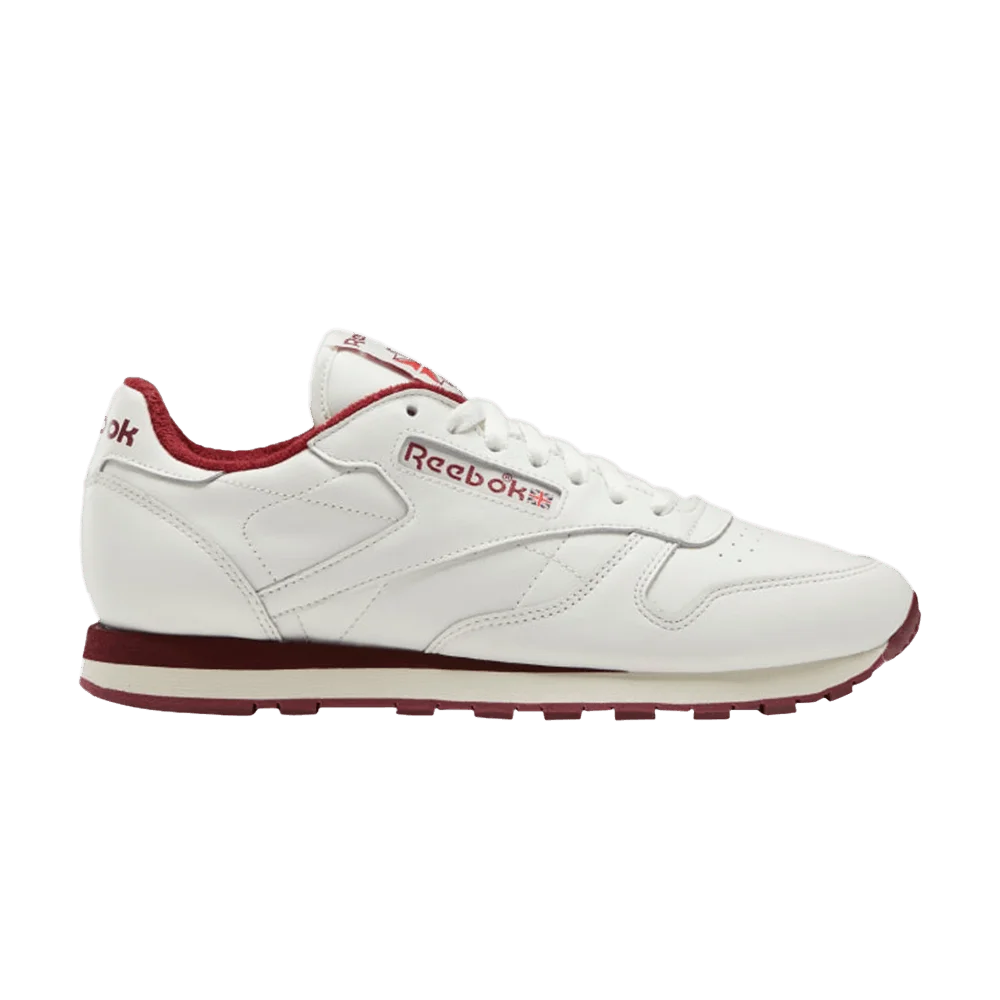 Кроссовки Reebok Classic Leather 'Chalk Classic Burgundy'
