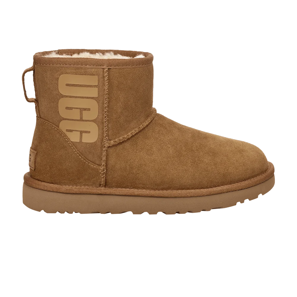 Кроссовки UGG Wmns Classic Mini 'Rubber Logo - Chestnut'