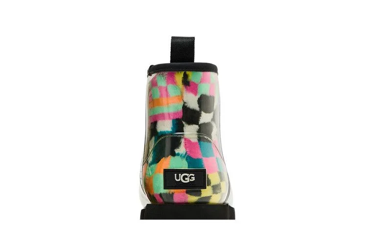 UGG Wmns Classic Clear Mini Boot 'Black Multi-Color Checkerboard'
