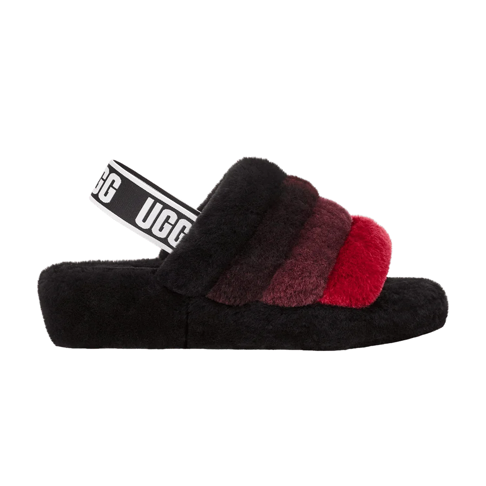 UGG Wmns Fluff Yeah Slide 'Black Red Gradient'