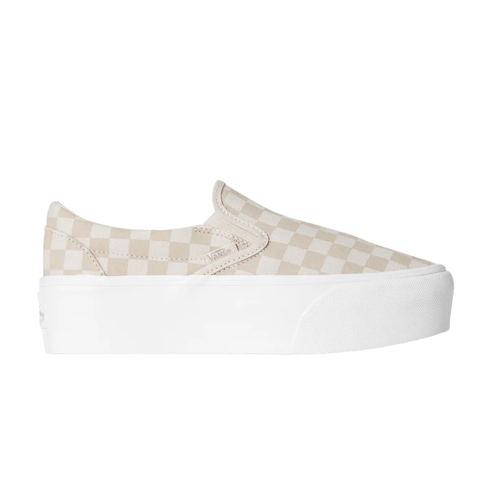 Vans Classic Slip-On Platform 'Checkerboard - Mushroom Brown'