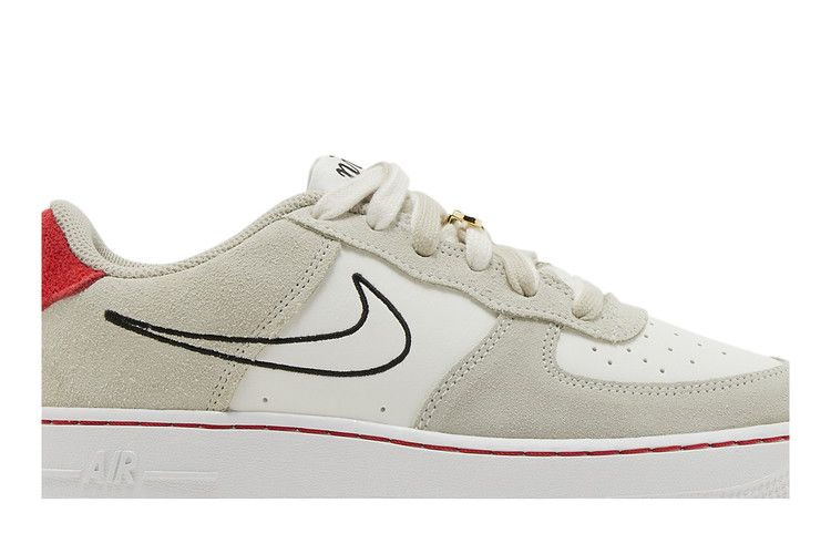 Кроссовки Nike Air Force 1 LV8 S50 GS 'Light Stone University Red'