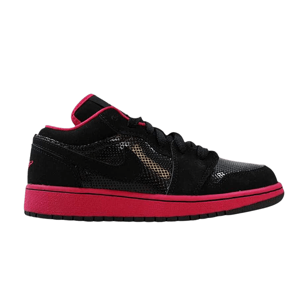 Кроссовки Air Jordan 1 Low GS 'Black Voltage Cherry'