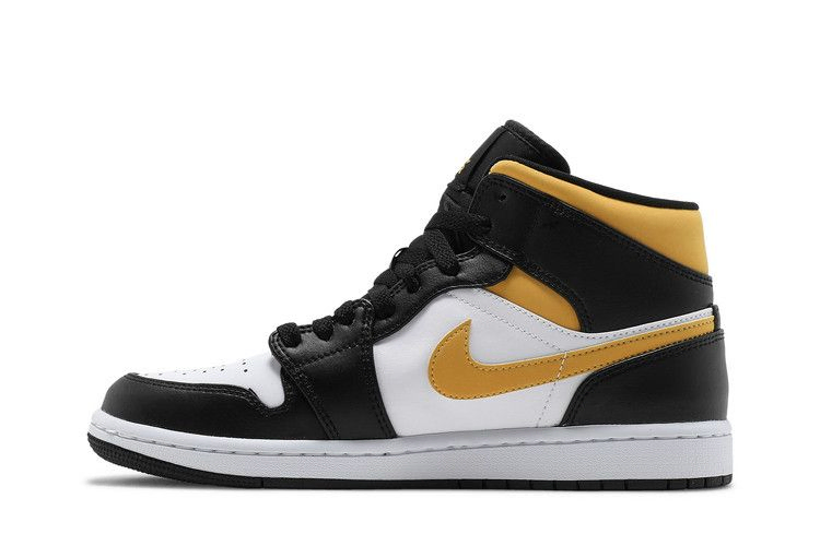 Кроссовки Air Jordan 1 Mid 'Black University Gold'