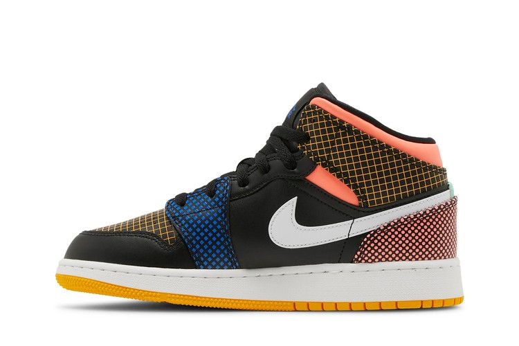 Кроссовки Air Jordan 1 Mid MMD GS 'Multi Grid'