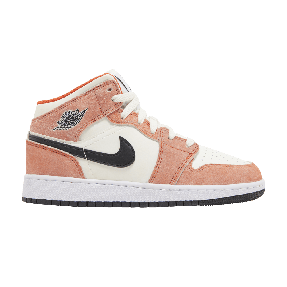 Кроссовки Air Jordan 1 Mid SE GS 'Orange Suede'