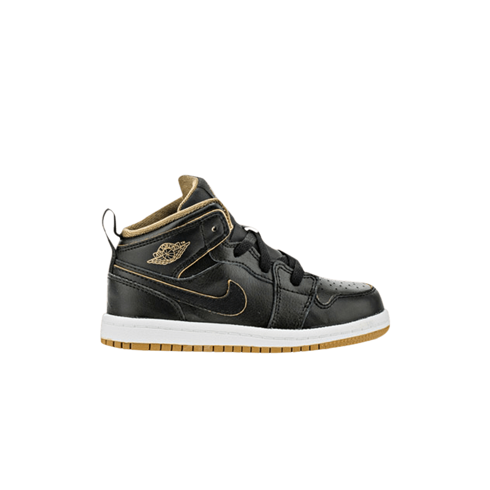 Кроссовки Air Jordan 1 Mid TD 'Black Metallic Gold'
