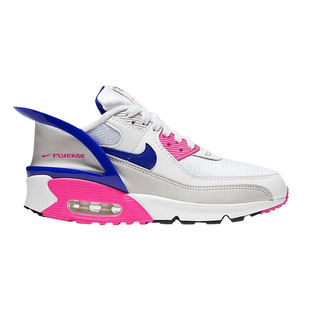 Кроссовки Nike Air Max 90 FlyEase GS 'White Pink Glow Concord'
