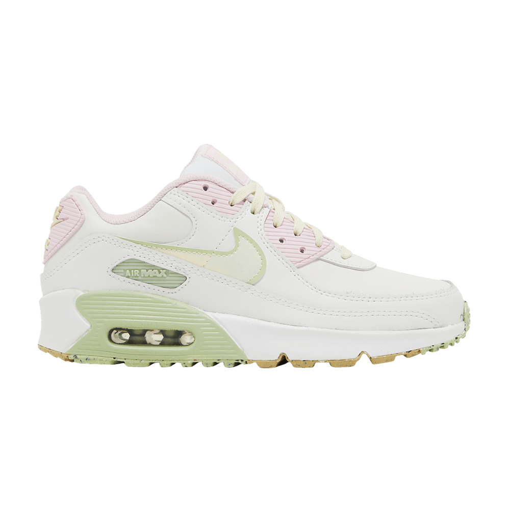 Кроссовки Nike Air Max 90 Leather SE GS 'White Pink Foam Honeydew'