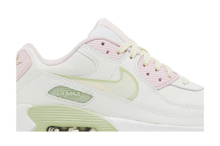 Кроссовки Nike Air Max 90 Leather SE GS 'White Pink Foam Honeydew'