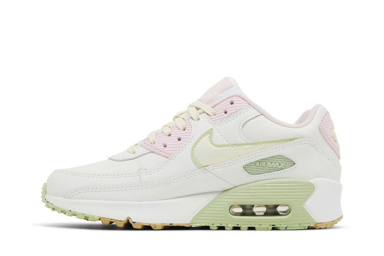 Кроссовки Nike Air Max 90 Leather SE GS 'White Pink Foam Honeydew'