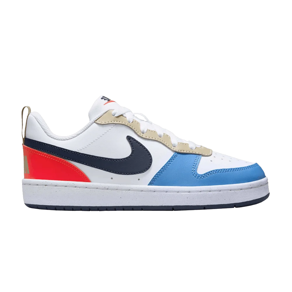 Кроссовки Nike Court Borough Low Recraft GS 'White Thunder Blue Light Crimson'