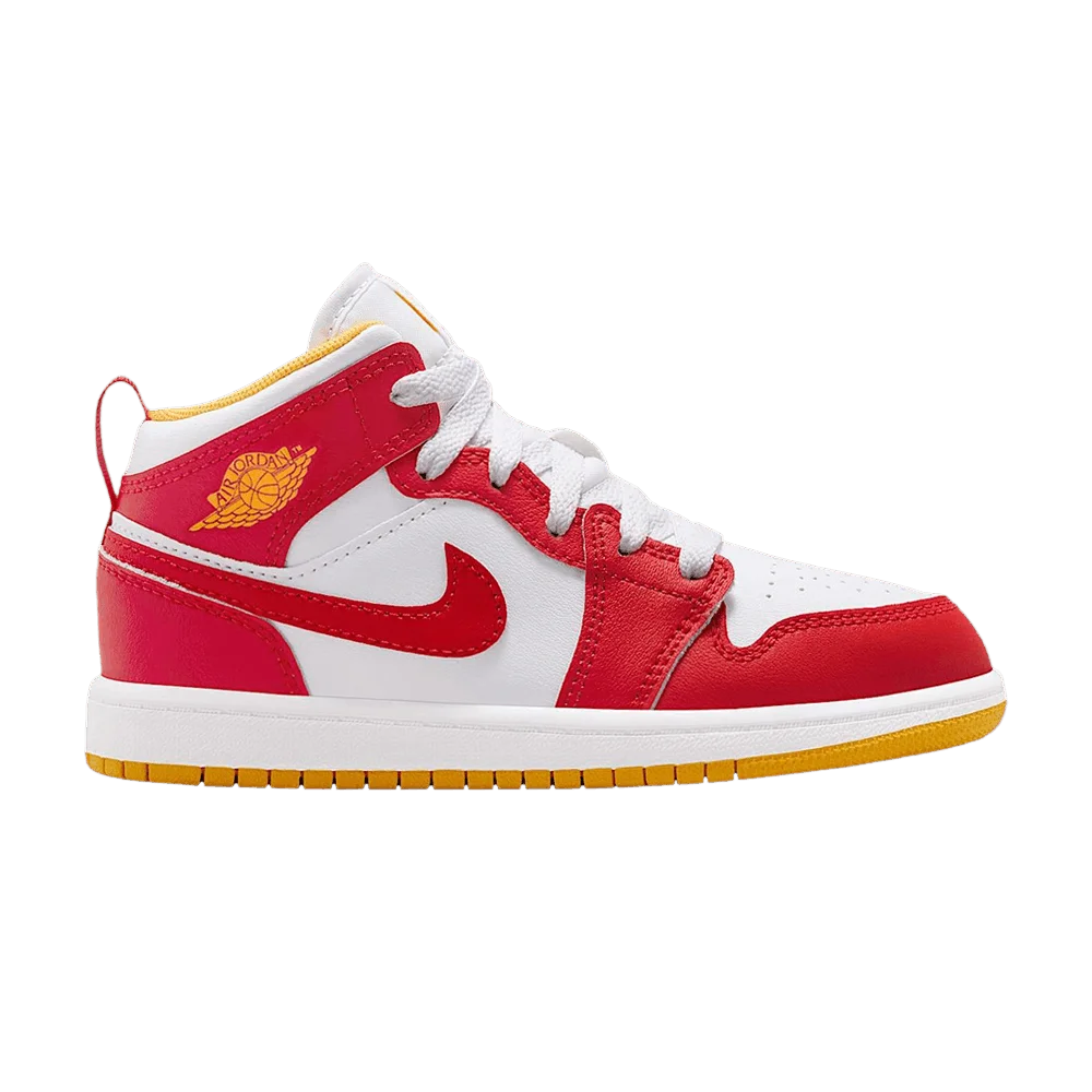 Кроссовки Air Jordan 1 Mid PS 'Speed Red/Gold/White'