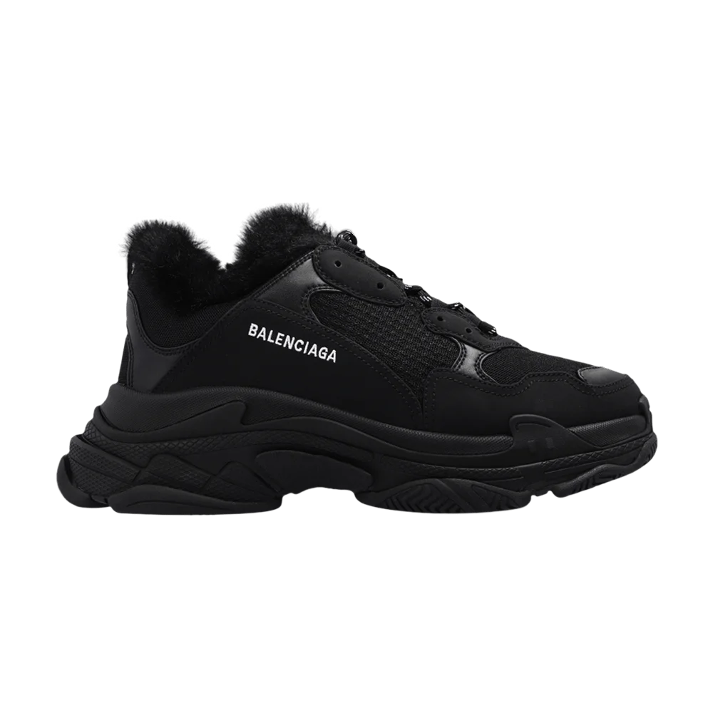 Кроссовки Balenciaga Triple S Sneaker 'Faux Fur - Black'