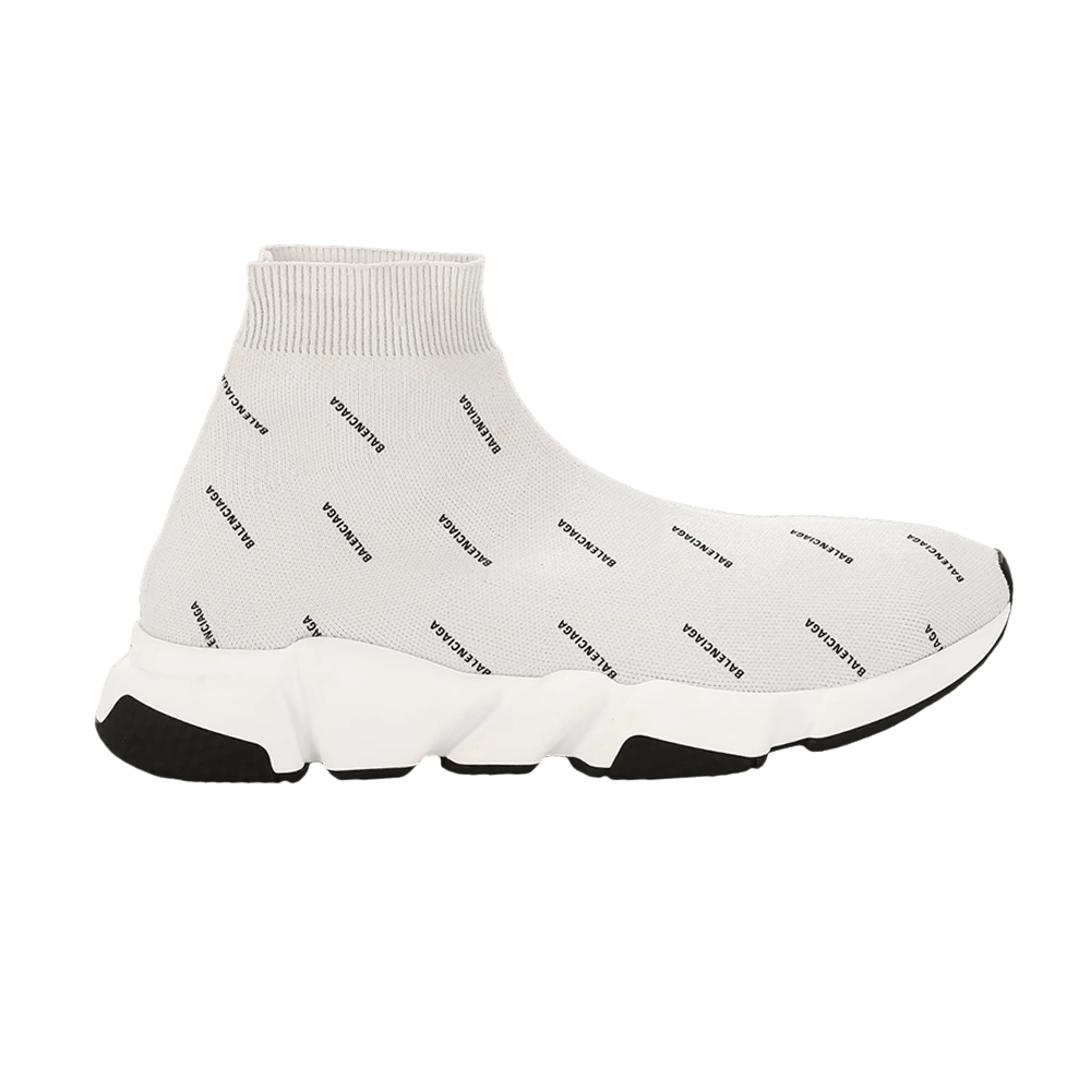 Кроссовки Balenciaga Speed Trainer Mid 'Allover Logo - Pearl Grey'