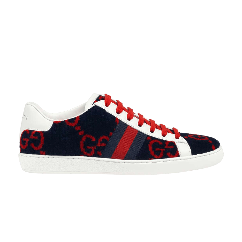 Кроссовки Gucci Wmns Ace GG Terry Cloth 'Blue Red'