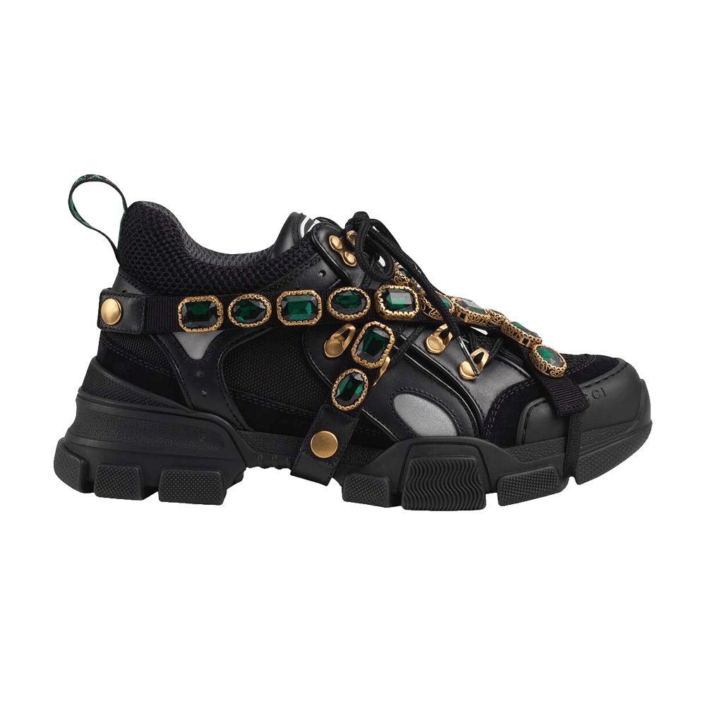 Кроссовки Gucci Wmns Flashtrek Crystals 'Black'