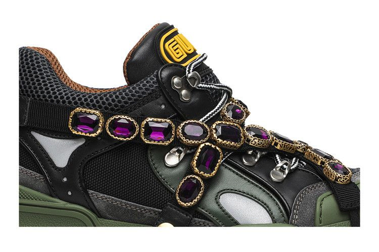 Кроссовки Gucci Wmns Flashtrek Crystals 'Green'