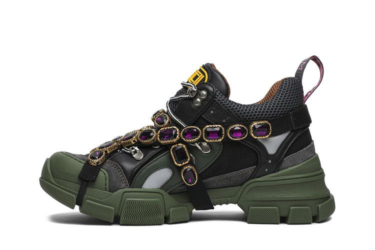 Кроссовки Gucci Wmns Flashtrek Crystals 'Green'