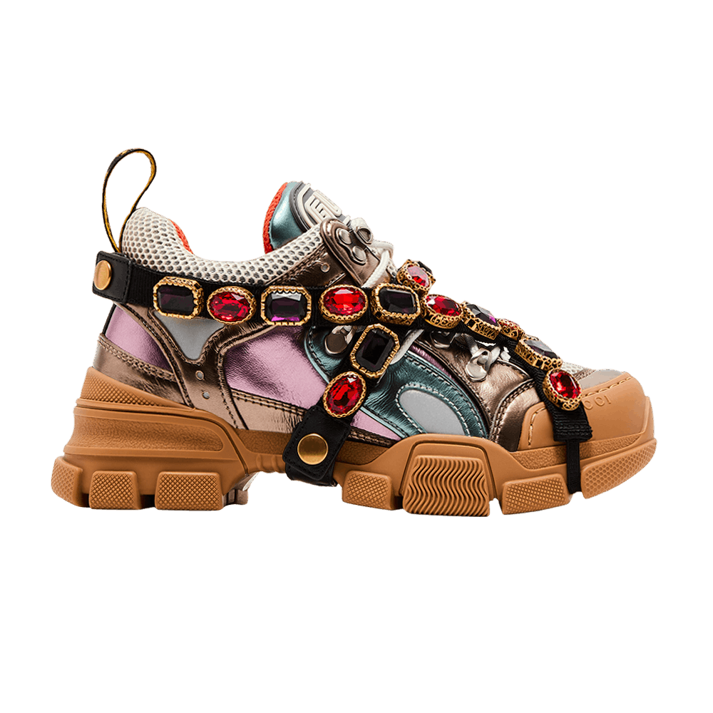 Кроссовки Gucci Wmns Flashtrek Crystals 'Multi-Color Metallic'
