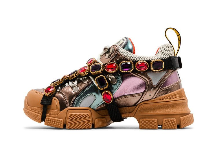 Кроссовки Gucci Wmns Flashtrek Crystals 'Multi-Color Metallic'