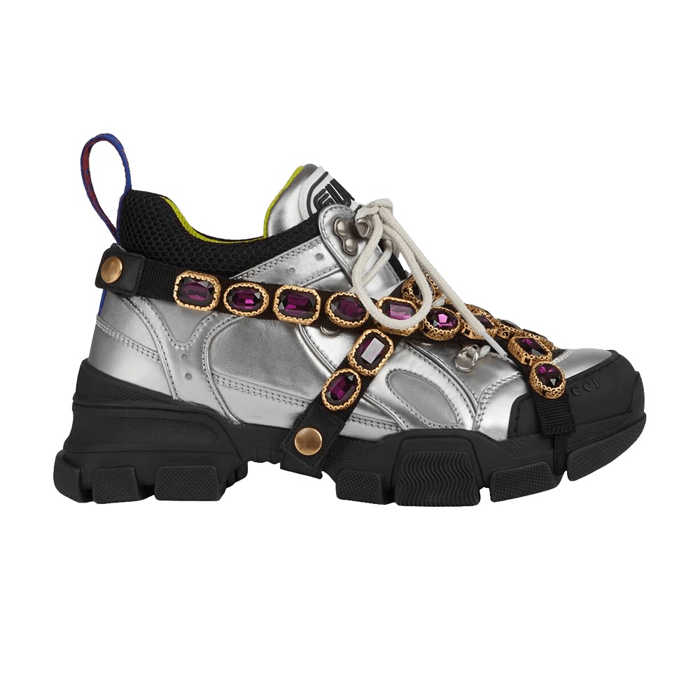 Кроссовки Gucci Wmns Flashtrek Crystals 'Silver'