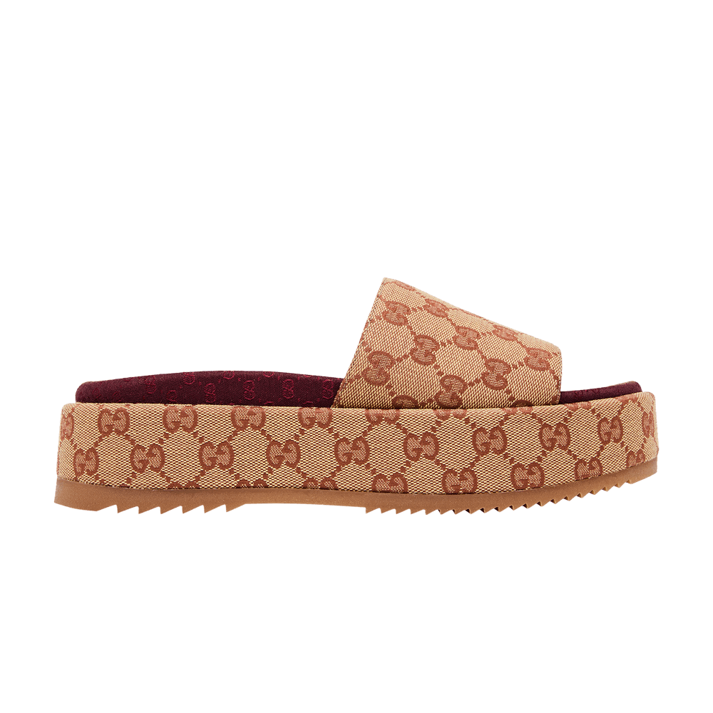 Кроссовки Gucci Wmns GG Slide Sandal 'Monogram - Beige Brick Red'