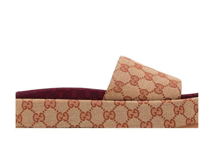 Кроссовки Gucci Wmns GG Slide Sandal 'Monogram - Beige Brick Red'