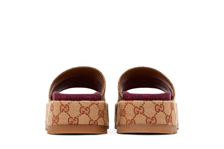 Кроссовки Gucci Wmns GG Slide Sandal 'Monogram - Beige Brick Red'