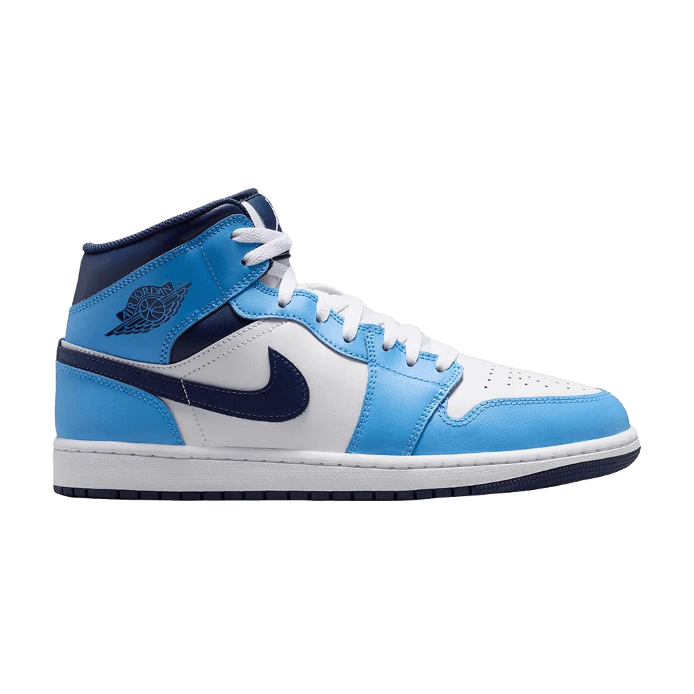 Кроссовки Air Jordan 1 Mid 'University Blue Midnight Navy'
