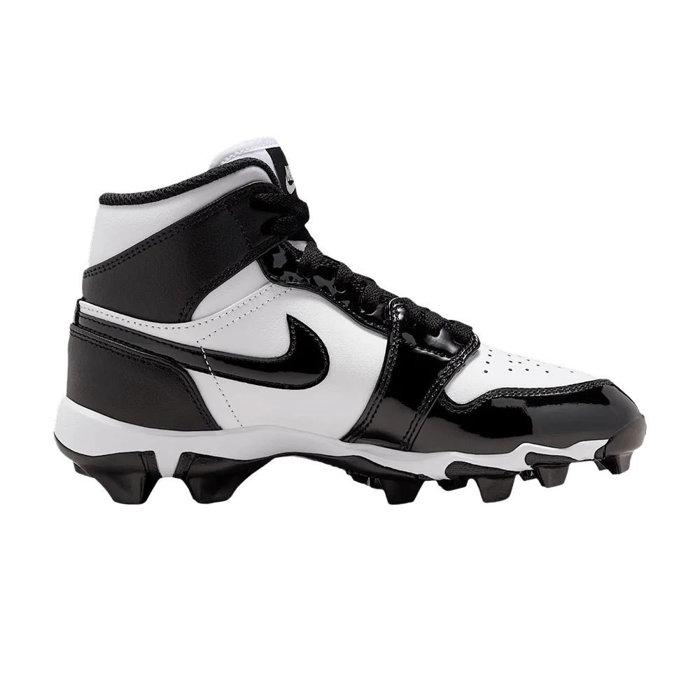 Кроссовки Air Jordan 1 Mid Cleats GS 'White Black'