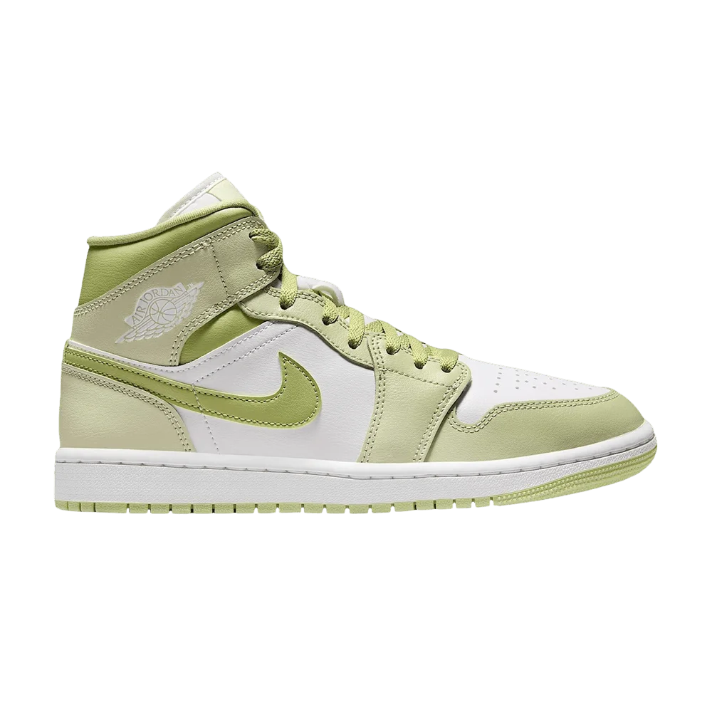 Кроссовки Air Jordan Wmns 1 Mid 'Olive Aura Lawn Coconut Milk Sail'