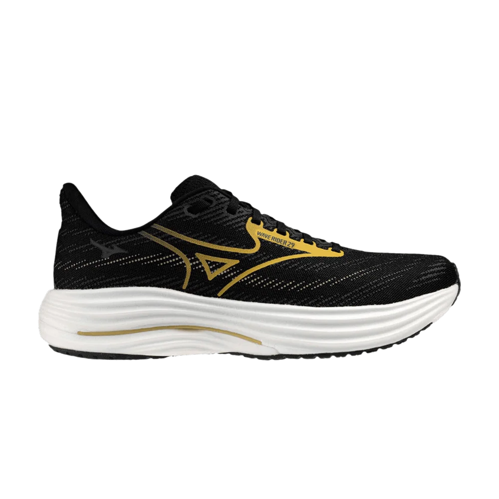 Кроссовки Mizuno Wave Rider 29 'Black Gold White'