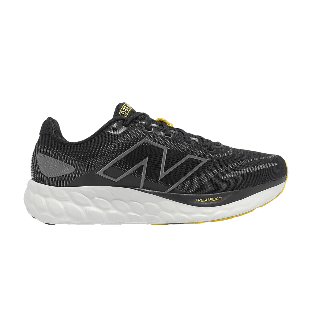 Кроссовки New Balance Fresh Foam 680 V8 Extra Wide 'Black Castlerock Ginger Lemon'