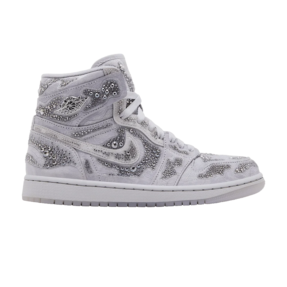 Кроссовки Swarovski x Wmns Air Jordan 1 High OG 'Vast Grey'
