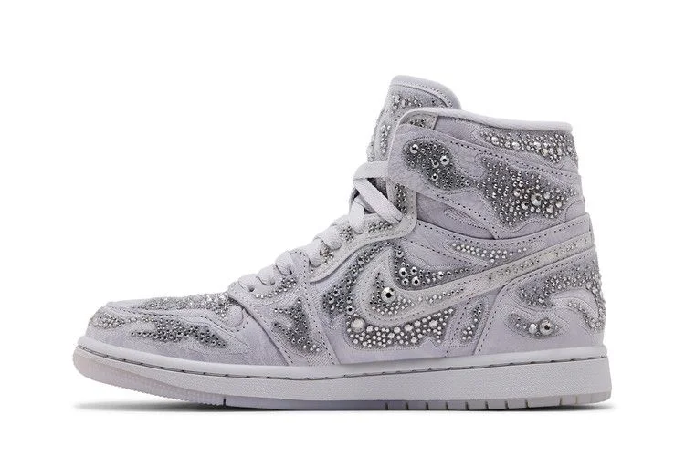 Кроссовки Swarovski x Wmns Air Jordan 1 High OG 'Vast Grey'