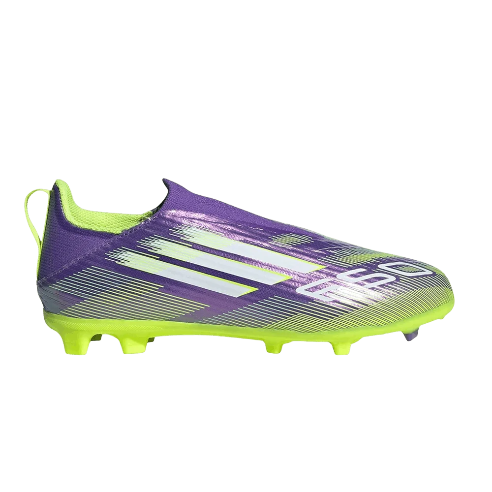 Кроссовки Adidas Adizero F50 League Laceless FG MG J 'Purple Rush Lucid Lemon'