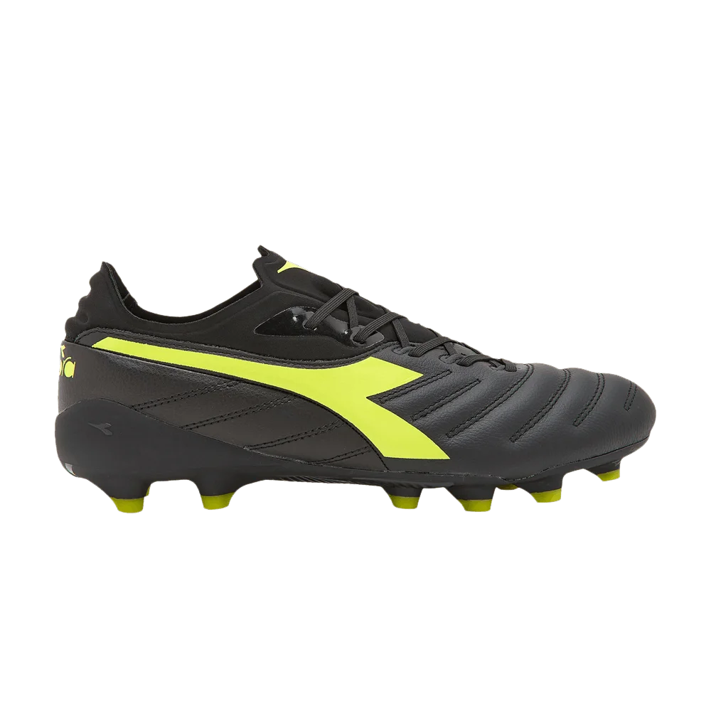 Кроссовки Diadora Brasil Elite Veloce Tech LPX 'Black Fluorescent Yellow'