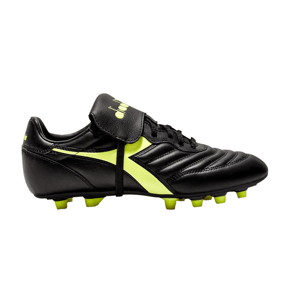 Кроссовки Diadora Brasil LT T MDPU FG 'Black Fluo Yellow'