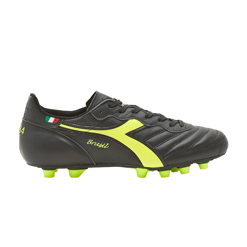 Кроссовки Diadora Brasil Made in Italy OG LT+ MDPU 'Black Fluorescent Yellow'