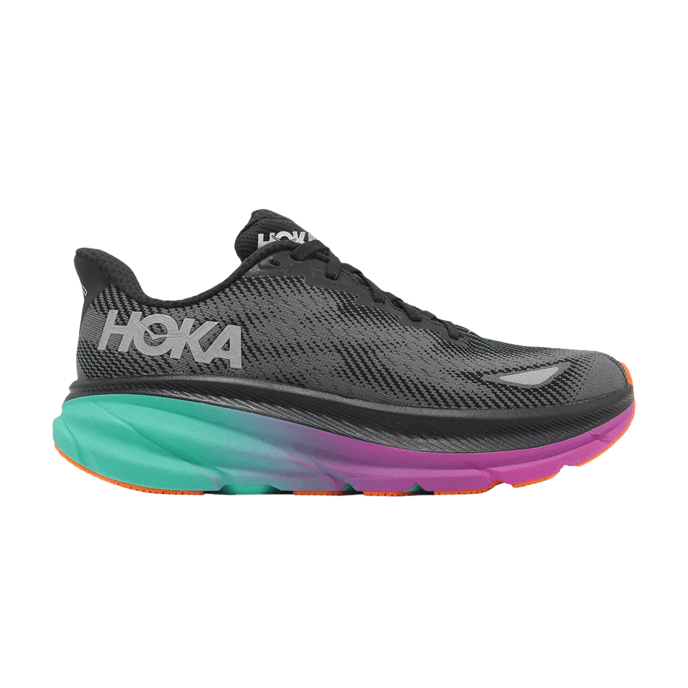 Кроссовки HOKA Wmns Clifton 9 GORE-TEX 'Black Electric Aqua'