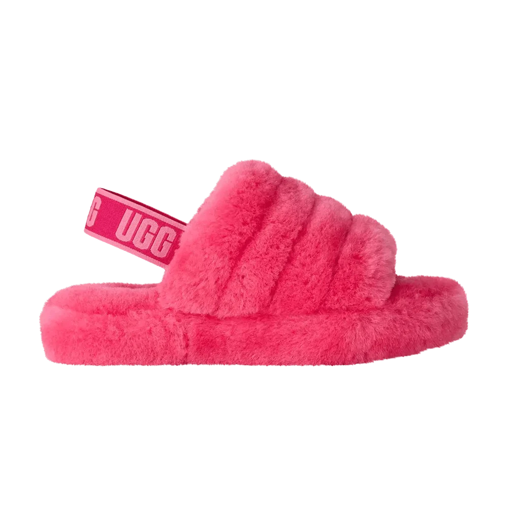 Кроссовки UGG Fluff Yeah Slide Kids 'Deep Coral Sachet Pink'